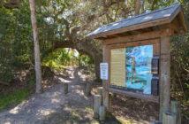 Wooden park informational sign