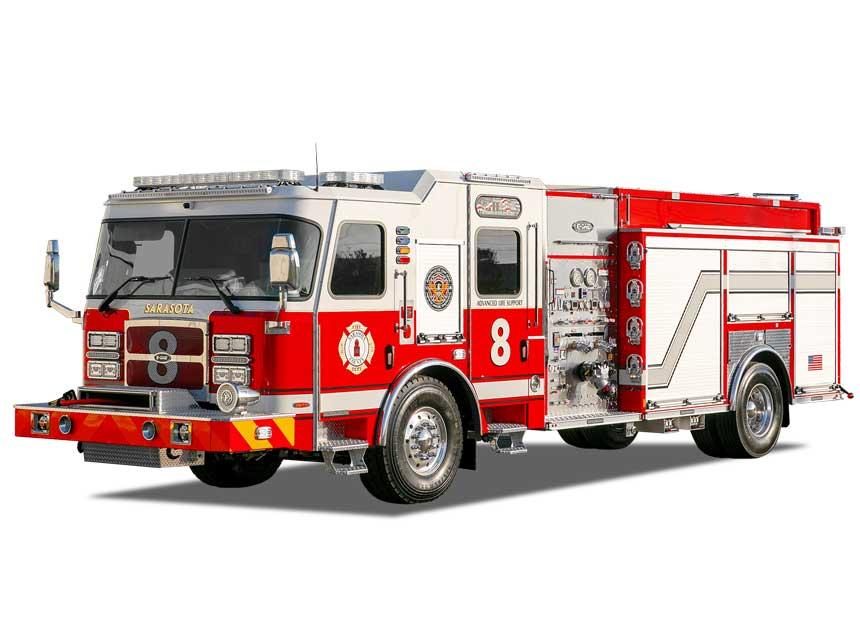 Picture of a Sarasota County fire engine.