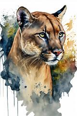 Painting of a Florida Panther