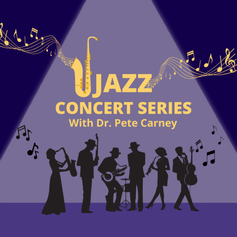 Silhouettes of different musicians playing music