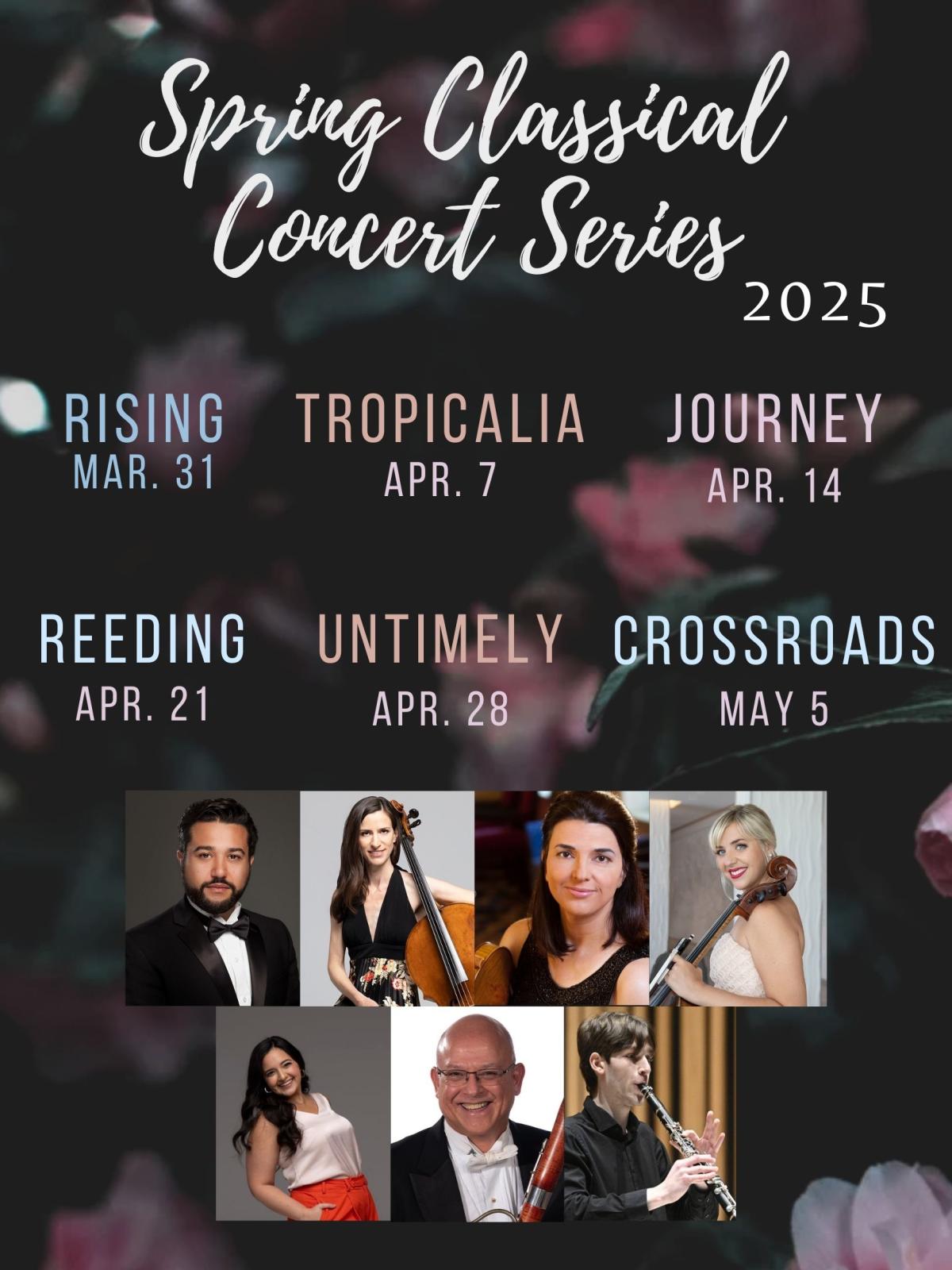 Spring Classical poster with titles and pictures of performers