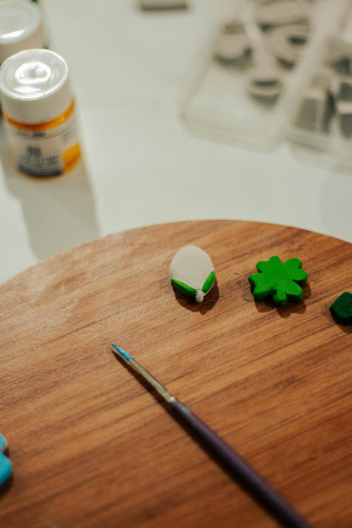 baked & painted polymer clay