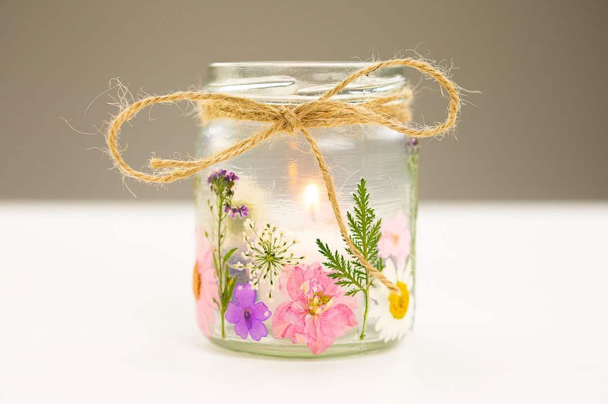 pressed flowers lantern