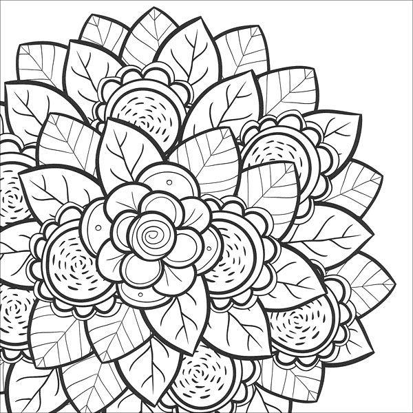 a mandala looking flower coloring page