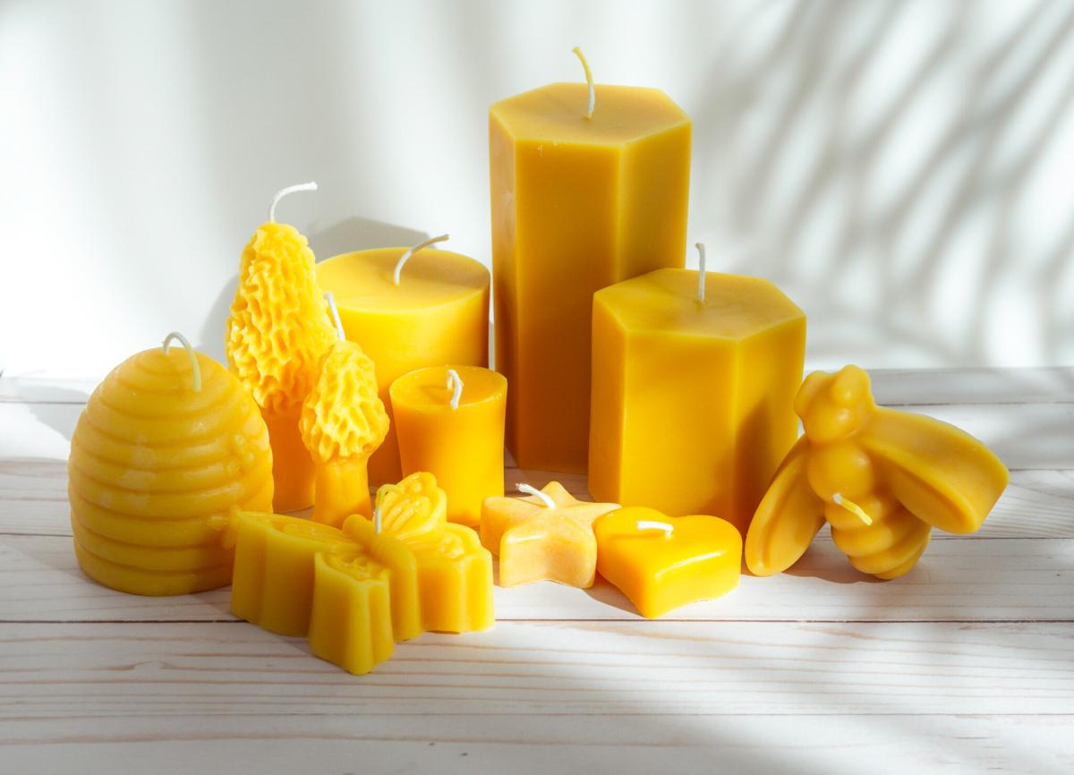 Picture of various beeswax candles
