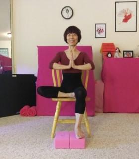 Manching in yoga pose