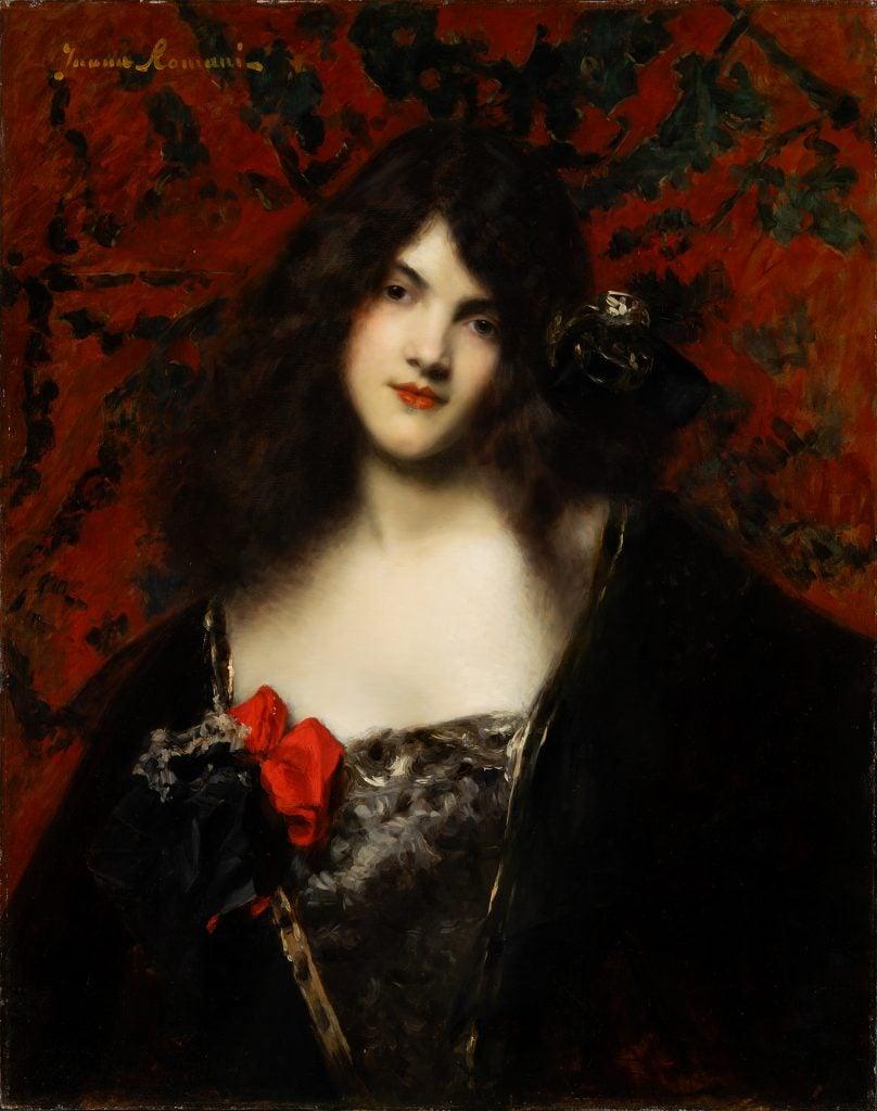 Painting of Woman In Red by Juana Romani