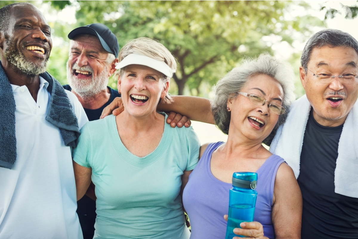 Group of individuals in exercise outfits
