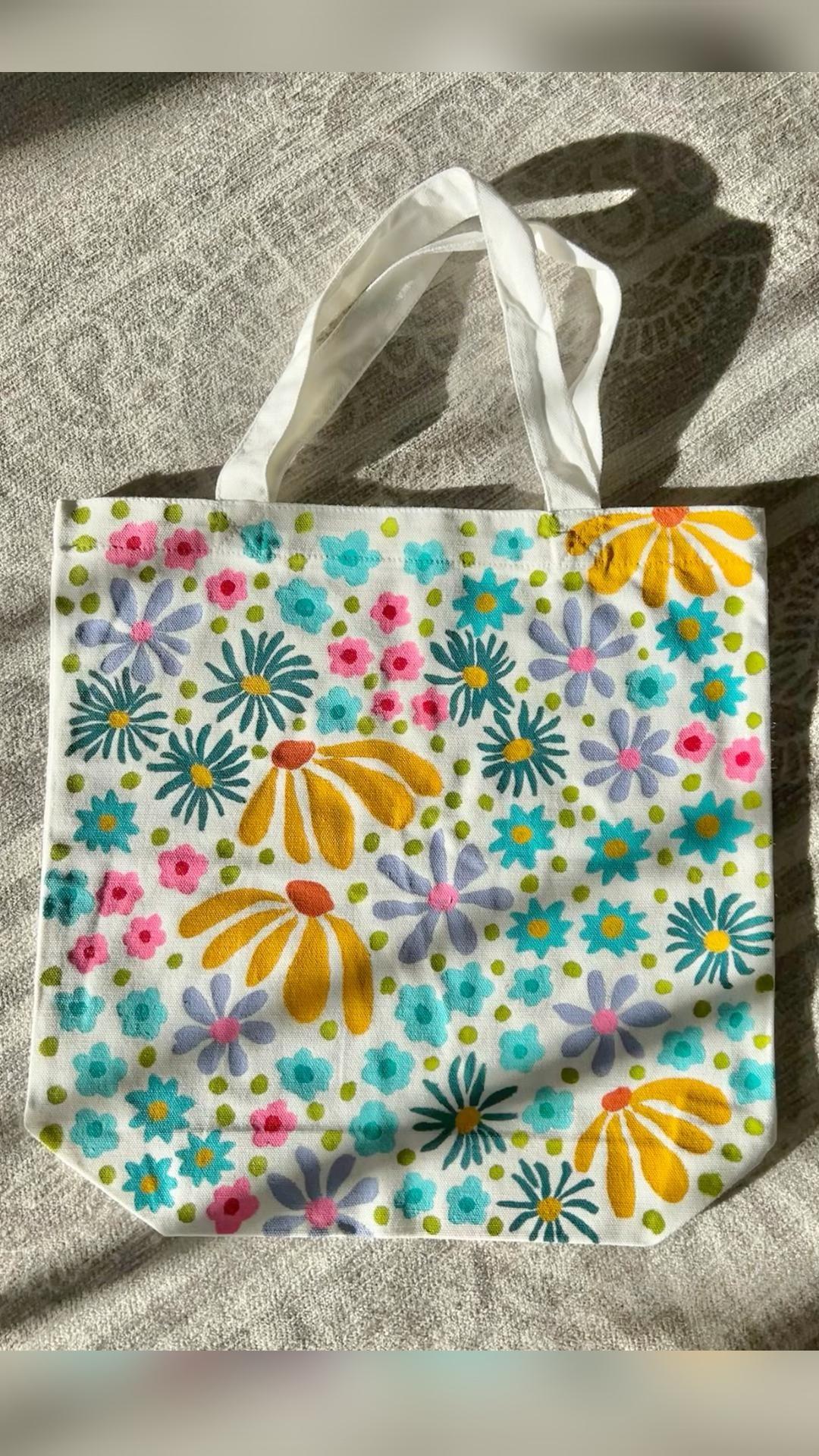 painted tote bag