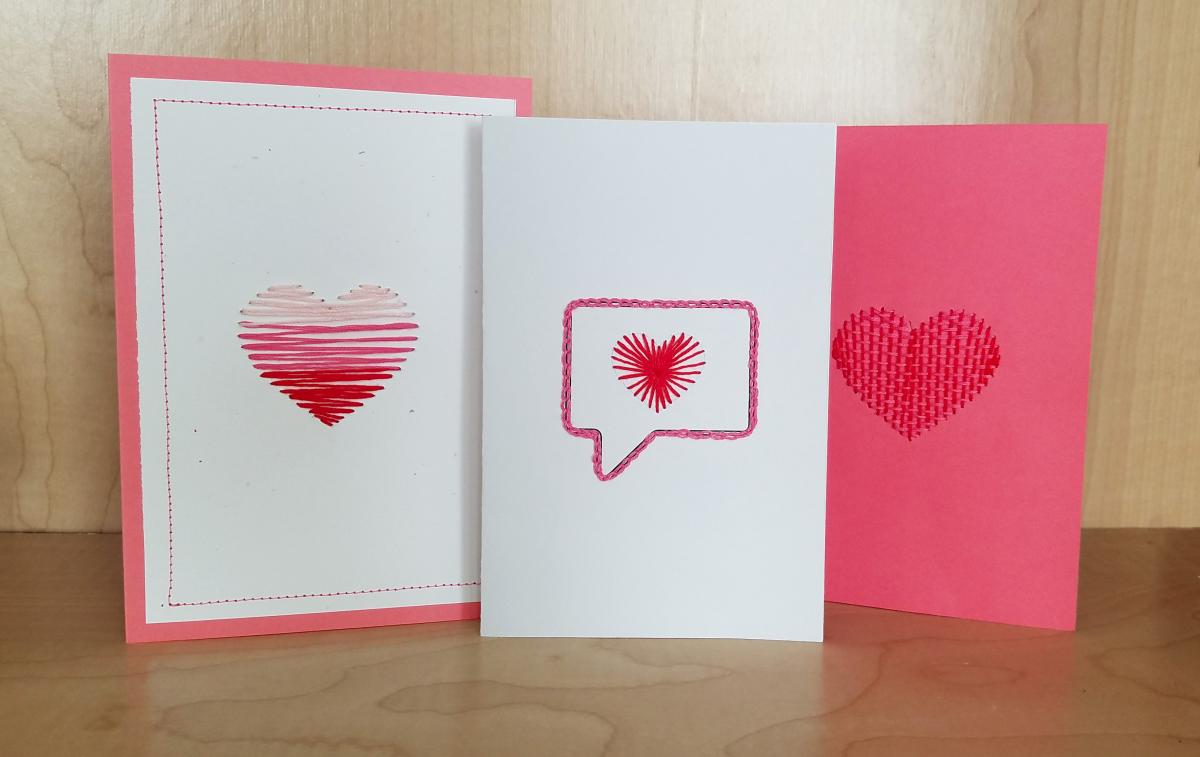 Embroidered Valentine Cards