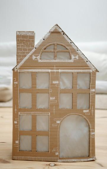 A building made of cardboard