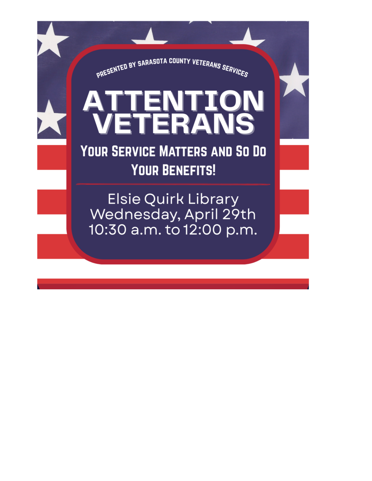 Program Information on a background of stars and stripes.